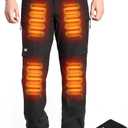 Heated Pants for Men, with 12V/20000mAh Battery, 5-Zone Heating Softshell Outdoor Trousers Hiking Pants (3X-Large, Black)