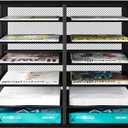 PAG Desktop Mail Sorter Industrial Countertop Heavy Duty Literature Organizer Bill Paper Holder Rack Student Mailbox for Classroom 12 Compartments Filing Cabinet for Office Home School, Black