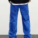 ZAFUL Men's Baggy Track Pants Y2K Streetwear Pants Drawstring Letter Pockets Casual Lounge Trousers (S)