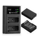 FirstPower EN-EL9 EN EL9a Battery 2-Pack 2000mAh and Dual USB Charger Compatible with Nikon D40, D40x, D60, D3000, D5000 Digital SLR Cameras