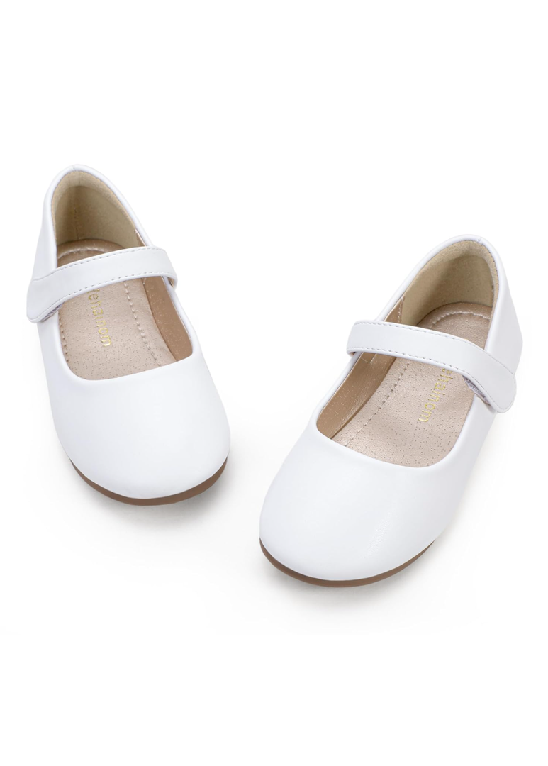 Hehainom Toddler Girls Flats Mary Jane Flower Girl Dress Shoes School Wedding Party Shoes 7