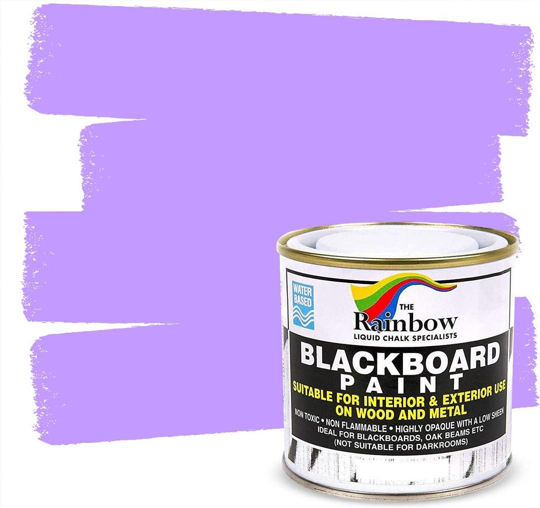 Chalkboard Blackboard Paint - Brush on Wood, Metal, Glass, Wall, Plaster Boards Sign, Frame or Any Surface. Use with Chalk Pen Wet Erase, Non-Toxic - Matte Finish [Purple] - (8.5oz Cover 32 sf)