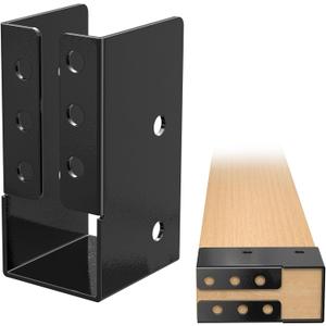 Concealed Joist Hanger , Outdoor Concealed-Flange Joist Bracket with Screws, Q235B Steel Powder Coated Concealed Mount Light Joist Hangers for Beam, Swing, Handrail, Fence (4PCS, 2X4)