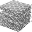 HARBOREST Outdoor Chair Cushions Set of 4, Water Resistant Patio Chair Cushions with Ties, Square Corner Outdoor Seat Cushions for Patio Furniture, 18.5"x16"x3", Grey Geometry