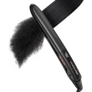 VANESSA PRO Flat Iron Hair Straightener, 100% Pure Titanium Flat Iron for One Pass to Achieve a Sleek Look, Curls Beautifully & Straightens Well - 1 inch