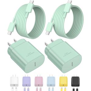 Type C Charger Fast Charging for iPhone 17 16 15,USB C Samsung Chargers Block 25W Super Fast Chargers for Samsung Galaxy S25/S24 S23 S22 S21/iPhone Air/17/17 Plus/17 Pro Max/16 Pro Max/15 Plus(Green)