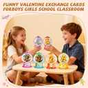 Valentine's Candy Cards Gift Set with Plastic Domes - DIY Craft Treat Holder, Bubble Gum Machine Theme Valentines Day Candy Dispenser Cards for Classroom Exchange, School Party Favors (36/18 Pcs) (18)