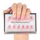 Nail Reformation Press On Nails, Plum Perfect | Pink Ombre Short Almond Fake Nails with Velvet Cat Eye in Glossy Finish, Reusable Stick On Nails in 16 Sizes - 32 False Neutral Nail Kit for Women Gifts
