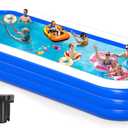 Extra Large Inflatable Swimming Pool for Adults - 180'' x 76'' x 22'' Extra Large Blow-Up Pool Oversized Thickened Family with Pump, 15FT Extra Long Inflatable Pools for Backyard, Easy Set Big Pool