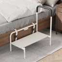 Bed Step Stool for Adults, Bedside Steps for Elderly Seniors with Non-Slip Handle & LED Light, Stable Assist Rail for High Beds (Standard)