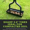 Lawn Aerator Coring Tool with Soil Core Tray, Manual Garden Plug Aerator for Grass Aeration, Yard Aerator & A Cleaning Tool for Compacted Soil, Lawn Care, 38,Patented, Black Handle