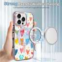 for iPhone 14 Pro Case Clear, [Magnetic Charging Compatible][Military-Grade Protection][Anti-Yellowing] Shockproof Slim Magnetic Phone Case for iPhone 14 Pro, Colorful Hearts