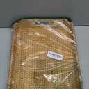 Hand-Woven Rattan Rectangular Serving Tray with Handles for Breakfast, Drinks, Snack for Coffee Table (14.5x10.2x1.4inches)