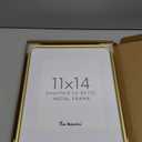 Fun Memories Gold 11x14 Picture Frame, Aluminum Metal Frame 14.25x11.22in with Mat for 8x10, Modern Picture Frame with Tempered Real Glass