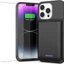 Feob Battery Case for iPhone 13/13 Pro/14,[2024 Upgraded] 7500 mAh Ultra-Slim Portable Extended Charger Case Cover for iPhone 13/13 Pro/14 Charging Case (6.1 Inch)-Black