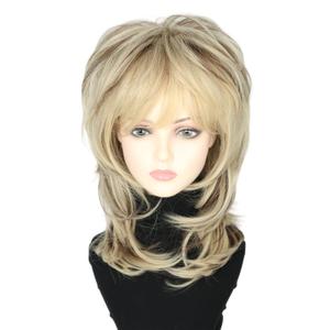 Unisex Long Fluffy Laminated Natural Straight Hair Wave Curl Wigs for 70s 80s Rock Mullet Wig Halloween Costume Cosplay Party Wig (Brown/Blonde)