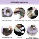 Cat Cone Collar,Cute Waterproof Cat Recovery Collar,Anti-Bite Lick Wound Healing Safety Elizabethan e Collar for Cats,Purple Flower All-Season Style (Purple, M)