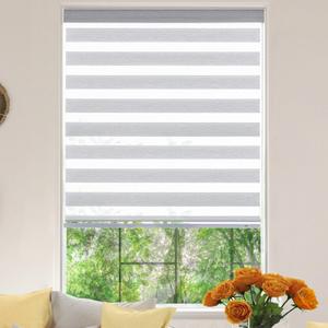 Zebra Roller Window Blinds,Custom Cut to Size,Roller Blinds Dual Layer Roller Shade Blinds, Gray,Fixed 72 InchesHigh,38 Inches Width
