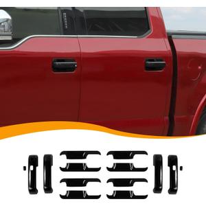 Exterior Door Handle Trim Cover & Door Handle Bowl Trims for Ford F150 2015-2020, Black