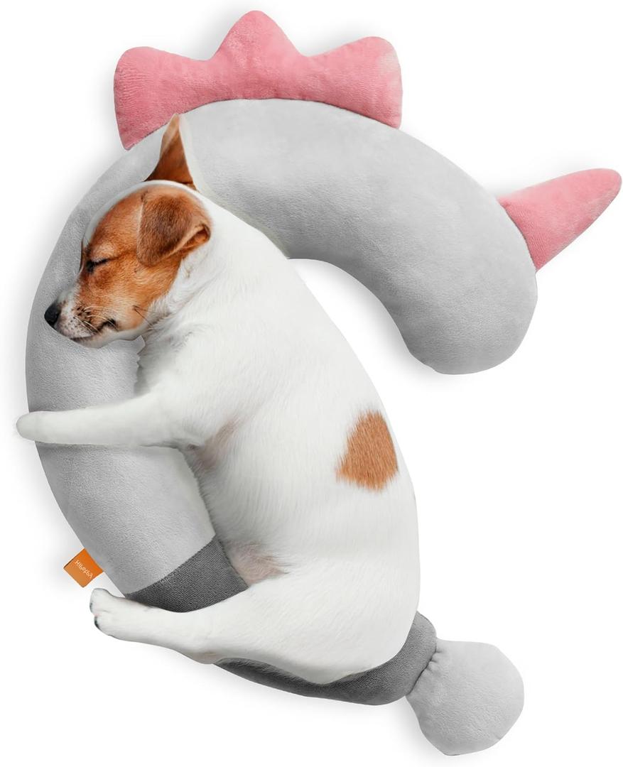 Dog Pillow - Soft Neck Pillow for Dogs, Washable Dog Calming Pillow for Better Sleep, Reduces Anxiety, Gift for Medium/Large Dogs and Cats (Pink)