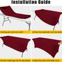 Smiry 2 Pack Spandex Table Cloth 8FT, Elastic Fitted Stretch Tablecloths, Washable and Wrinkle Free Rectangular Patio Table Cover for Outdoor, Wedding, Banquet & Parties (Wine Red, 96Lx30Wx30H Inch)