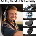 Bluetooth Headset for Truck Drivers, Single Ear Wireless Headphones with Mic Noise Cancelling, Mute Button, Hands-Free, 60H Playtime for Call Center, Office, Cell Phone