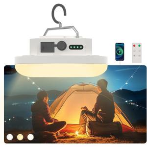 10000mAh Rechargeable Hanging Tent Light with Magnet, 30W 4000LM LED 3 Color Lighting Modes (Remote) Camping Lantern, Portable IPX5 Waterproof LED Flashlight for Emergency & Gift