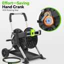 Upgrade Garden Hose Reel Cart, Holds 200 Feet of 5/8-Inch Hose, Hose Reel Cart With Effort-saving Hand Crank,Freestanding Water Hose Reels for Outside Garden Lawn Yard Outdoor