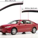 Lightronic Extra Durable Clip-on in-Channel Auto Vent Window Visor, Fits 2007-2011 Toyota Camry, UV Protection Rain Guard, Original Wind Deflector, No-Drill Easy Install, Dark Smoke, 4-Pcs