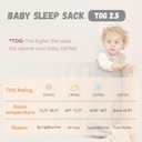 Yoofoss Baby Wearable Blanket TOG 2.5 Winter Sleep Sack 18-24 Months, 100% Organic Cotton Toddler Sleeping Sack with 2-Way Zipper Warm Quilted Sleep Sack