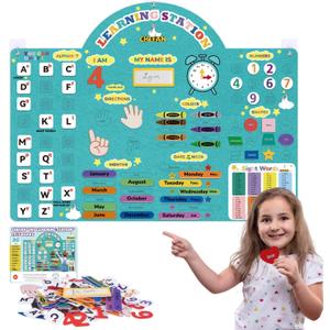 CHEFAN Alphabets Letters and Numbers Felt Board Pieces, 36 * 27 inches, Toddlers ABC Learning Toys, Uppercase Lowercase, Classroom Educational Learning Play Kit Wall Hanging Gift for 3 Years +