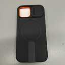 SURITCH for iPhone 15 Case with Magnetic Camera Slide Cover and Adjustable Kickstand, Compatible with MagSafe, Shockproof Bumper Case Slim Protective Cover 6.1 Inch, Black