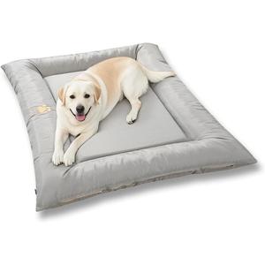 SOMAHE Large Dog Bed with Removable Washable Cover - Orthopedic XL Dog Crate Pad, Waterproof Oxford Fabric, Non-Slip Bolster Bed for Large Dogs, 42x28 Inch, Gray (Grey)