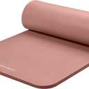 Retrospec Solana Yoga Mat 1" Thick With Nylon Carry Strap for Men & Women - Non Slip Exercise Mat for Home Yoga, Pilates, Stretching, Floor & Fitness Workouts (Rose)