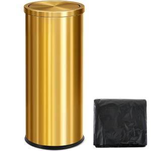 Reallnaive 1 Pcs 30l/8gal Gold Flip Trash Can 100 Bags, Kitchen Garbage Bin