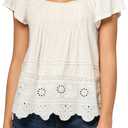 Lucky Brand Women's Pintuck Flutter Sleeve Tee (X-Large)