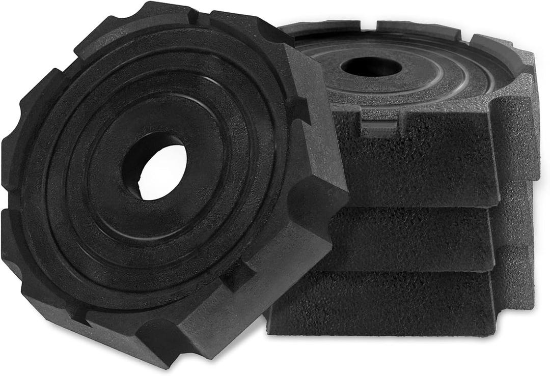 Xtra (4-Pack) | Four-Point RV Leveling System Featuring 9 Round Jack Feet | Adds 61% Additional Surface Area for Stability, 5 lbs Per Pad & 11 Total Width | Must-Have RV Accessories