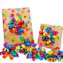 LaRibbons Birthday Wrapping Bows for Presents Self Adhesive Rainbow Curly Bows for Gift Wrapping, Greeting Cards, Candy Bags, Birthday Party, Wedding, Christmas Gifts, Holiday Decor - 6 Counts