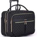BAGSMART Rolling Laptop Bag Women, Rolling Briefcase for Women, 17.3 Inch Laptop Bag with Wheels Computer Bag Laptop Case for Work Travel Business (Black)