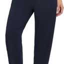 baleaf Womens Ankle Barrel Pants Stretch Travel Pants Petite Work Pants Casual Slacks with Pockets (Blue, L)