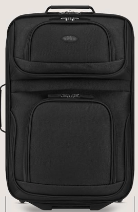 U.S. Traveler Rio Lightweight Softside Rolling Carry-on, Black