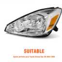 for 2004-2005 Toyota Sienna Headlights Assembly Compatible with 04 05 Sienna Headlamp with Chrome Housing Amber Reflector Replacement Driver & Passenger Side