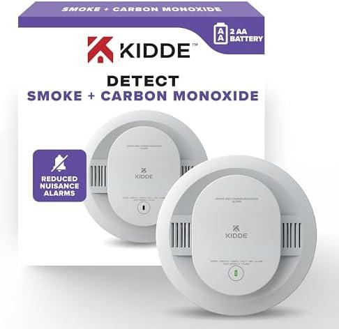 Kidde, 30CUDR-V, Smoke & Carbon Monoxide Detector, AA Battery Powered, Voice Alerts, LED Warning Light Indicators
