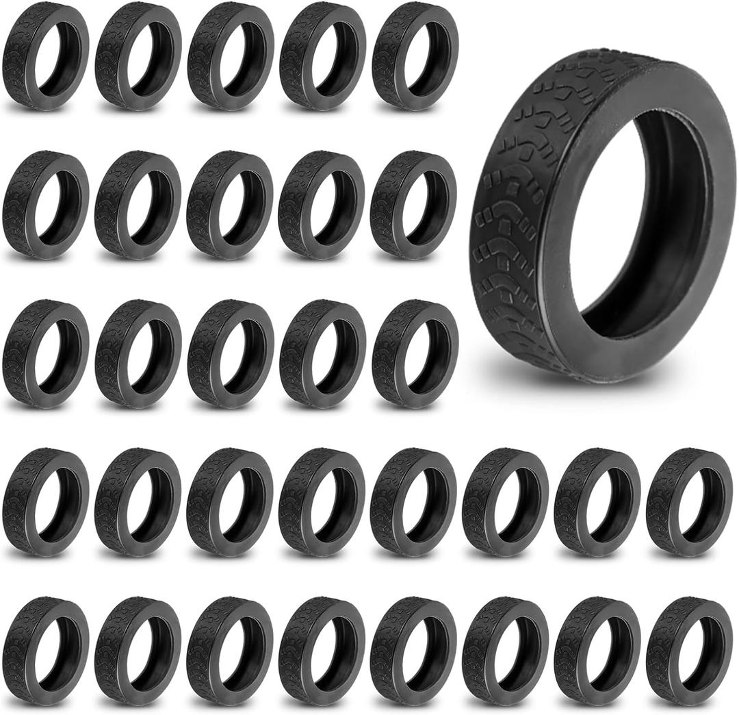 32 Pcs Luggage Wheel Covers, Silicone Luggage Wheel Protector Cover for 2-2.4" Spinner Wheels, Wear-Resistant, Anti-Noise, Essential Travel Accessories (Black)