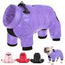 AOFITEE Dog Coat, Waterproof Dogs Jacket for Winter, Warm Fullbody Small Dog Snowsuit, Winter Coat for Small Dogs, Zip Up Pet Puffer Jacket Fleece Vest, Outdoor Reflective Pet Snow Jackets, XXL