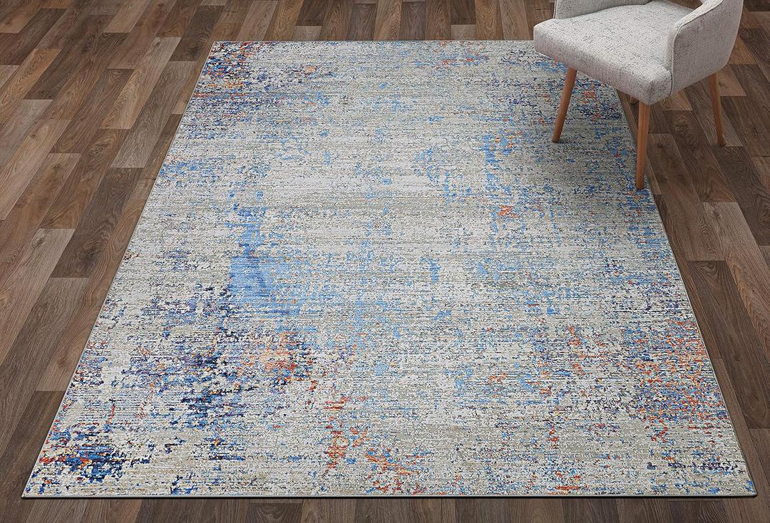 Couristan Vibrata Indoor Area Rug  3'11" x 5'6" in Multi-Pastels, Durable Power-Loomed Abstract Design Rug  Living Room, Bedroom or Dining Home Decor