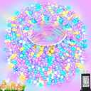 Colorful String Lights Easter Decoration, 66 ft 200 LED Easter Pastel Lights 8 Modes Plug in, Indoor Outdoor Connectable Clear Wire Twinkle Fairy String Lights for Spring Bedroom Party