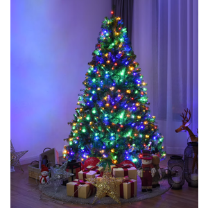 6Ft Pre-Lit Artificial Christmas Tree Hinged 350 LED Lights