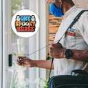 2 x YAZMEEN Funny Halloween Badge Reel Gifts - One Spooky Nurse - Retractable Badge Holder with Alligator Clip - Black Glitter Acrylic ID Card Holder - Gifts for RN ICU ER Nurse Doctor Night Shift Work