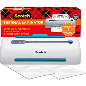 Scotch PRO TL906 Thermal, Laminator Machine, 1 Laminating Device, White/Blue, Laminate Recipe Cards, Photos, Documents, for Home, Office, or School Supplies, 9 in